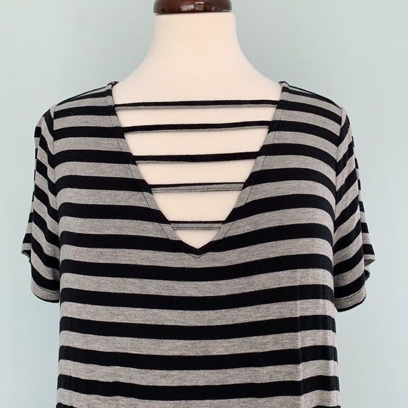 Lane Bryant Striped Vneck Swing Dress sz10/12 EUC - Picture 2 of 7